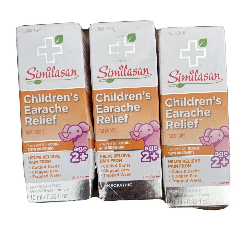 Kids Childrens Earache Relief Drops Homeopathic Similasan Lot Of 3 New